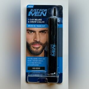 Just For Men One Day Beard & Brow Color, Dark Brown, .3 oz.